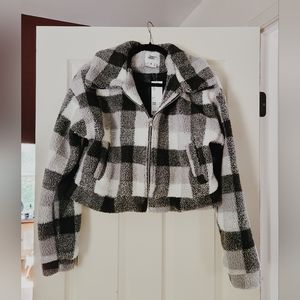 Tiger Mist cropped fleece bomber jacket NWT